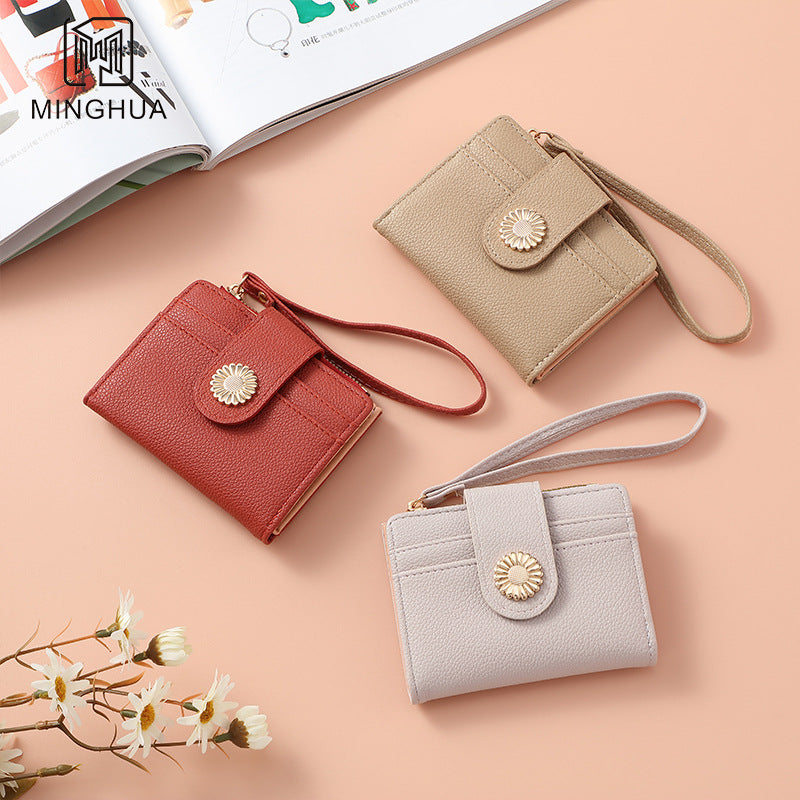 Women's Short Solid Color High-grade Zipper Ladies Wallets