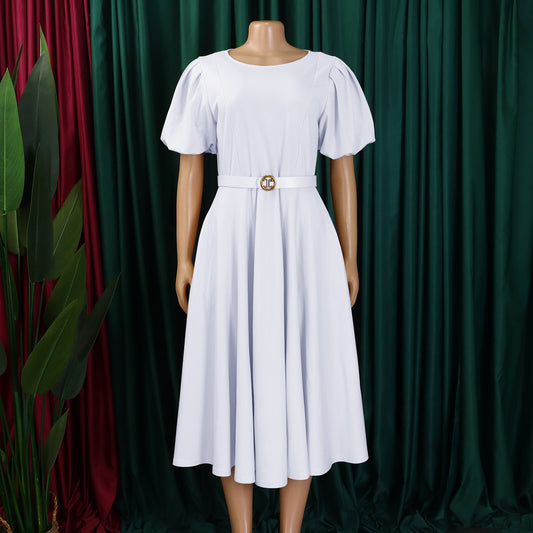 Women's Summer Fashion Bubble Elegant High Waist Dresses