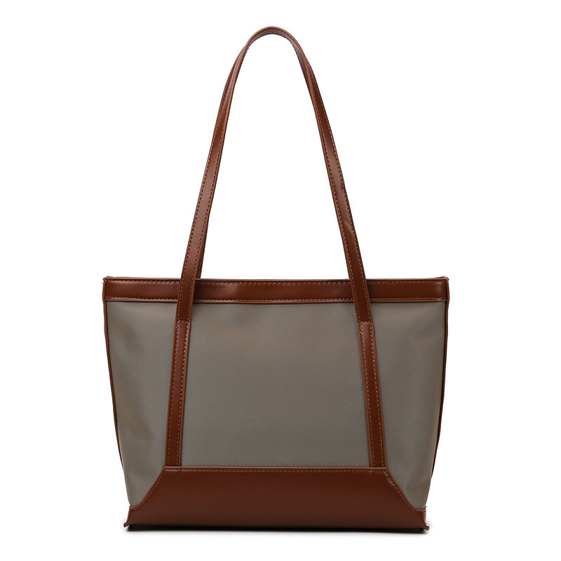 Women's Large Capacity Nylon Stitching Fashion Commuter Tote Bags
