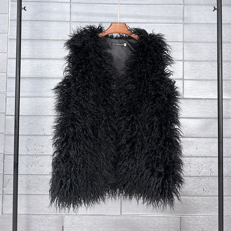 Women's Imitated Tibet Sheep Fur Mid-length Faux Coats