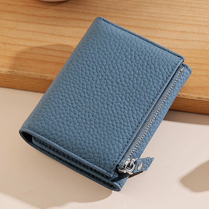 Women's Genuine Leather Integrated Multifunctional Cowhide Zipper Bags