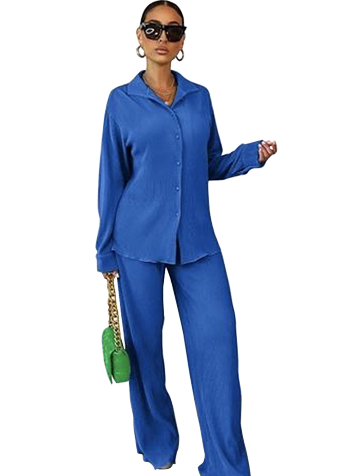 Women's Elegant Solid Color Trousers Two-piece Suits