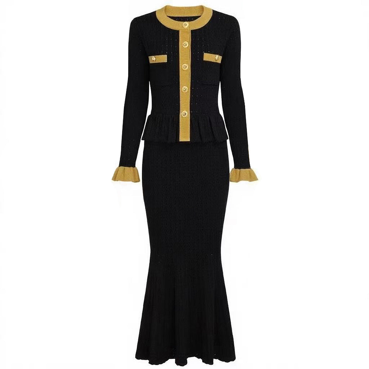 Quality Long Sleeve Round Neck Fishtail Dresses