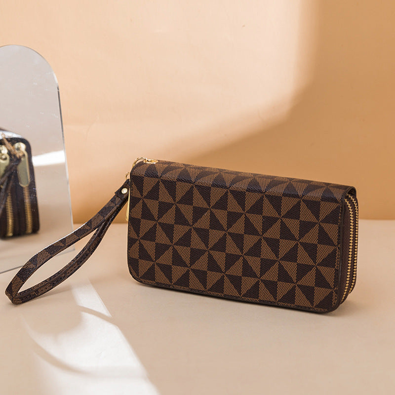 Unisex Double Zipper Long Fashion Printed Ladies Wallets