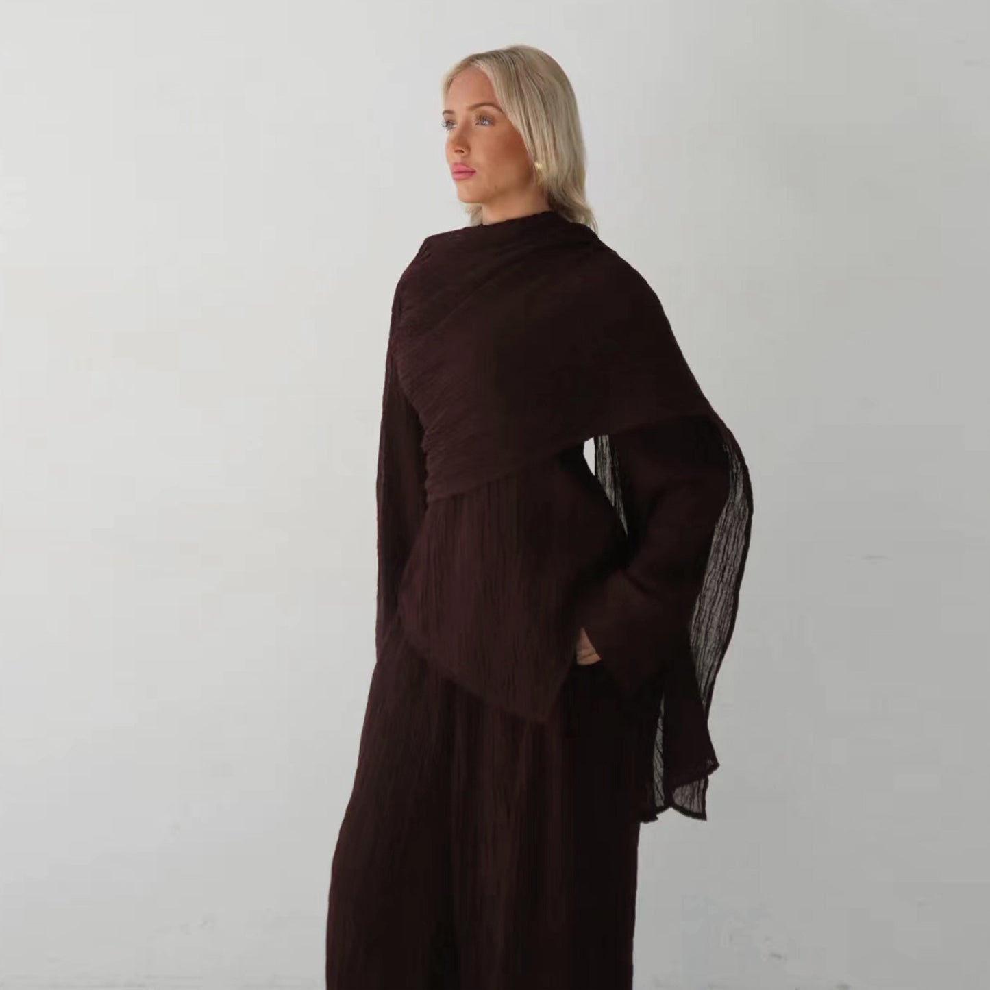 Beautiful Turkey Solid Color Buckle Two-piece Dresses