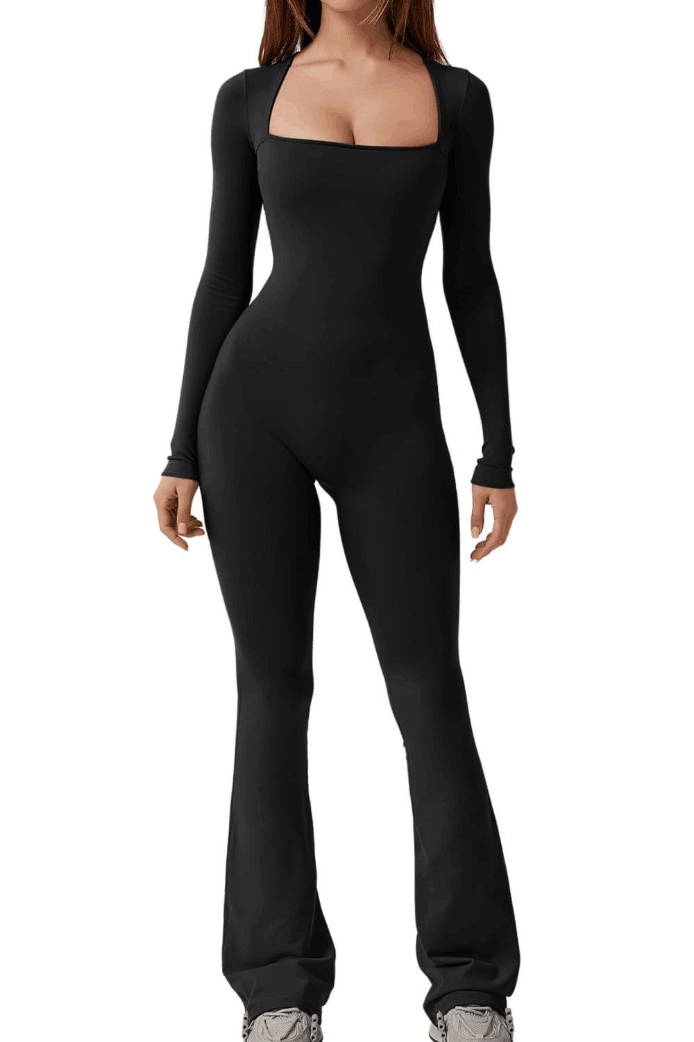 Women's Long Sleeve Girdling Wide Leg High Women's Jumpsuit/clothing