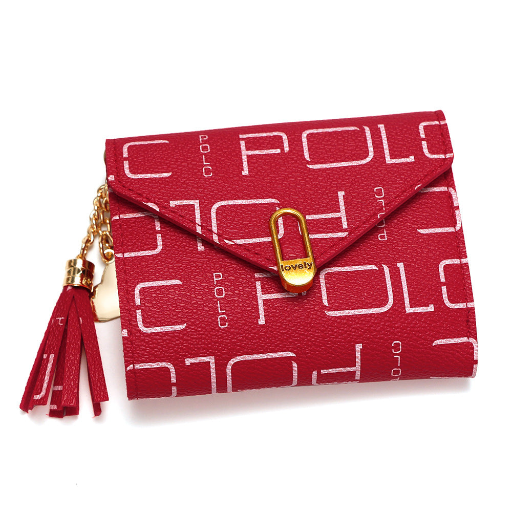 Women's Fashion Letters Printing Short Multiple Slots Purses