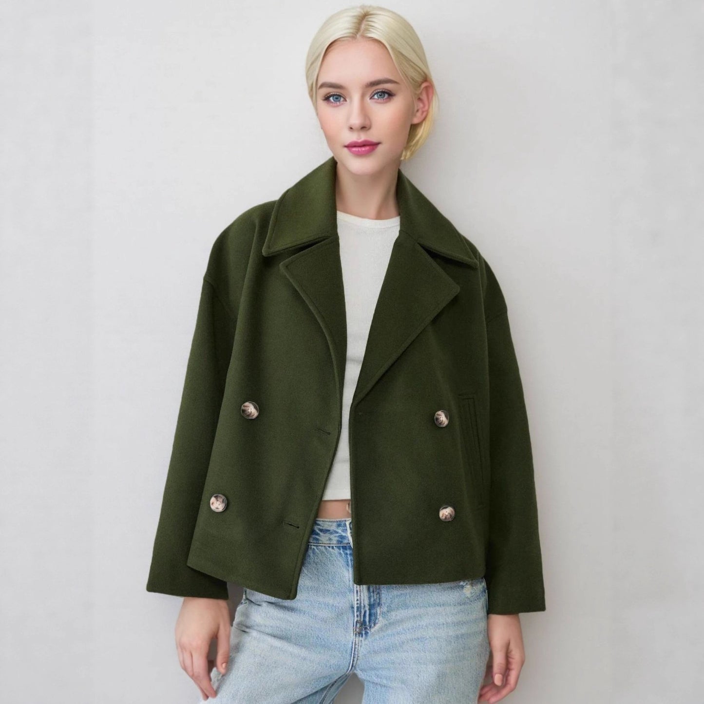 Women's Autumn Fashion Temperament Commute Lapel Double Coats