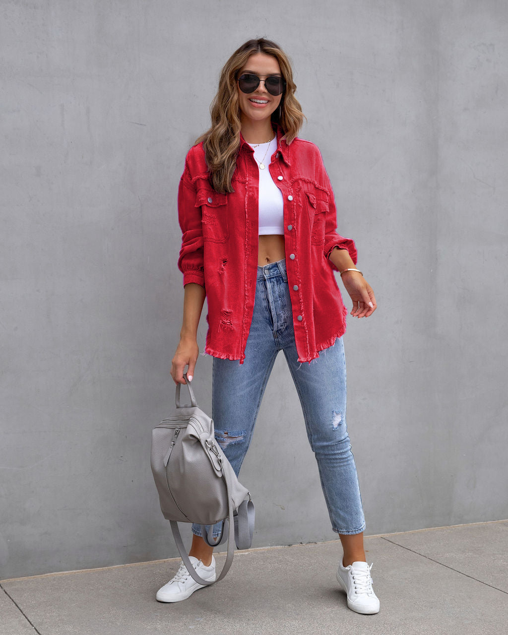 Women's Denim Ripped Simple Comfortable Slim Slimming Coats