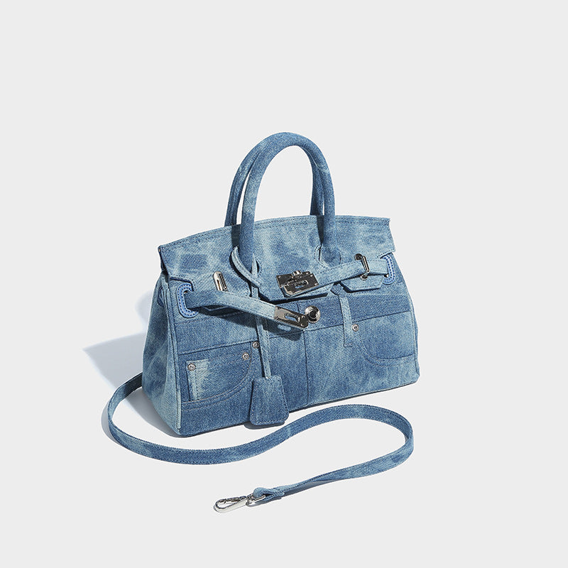 Women's Denim Kelly High-grade Fashion Large Capacity Handbags