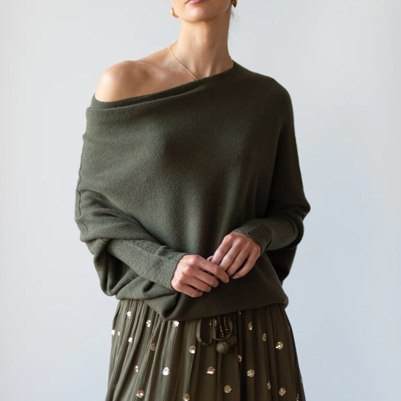 Solid Color Round Neck Long Sleeve Comfortable Sweaters