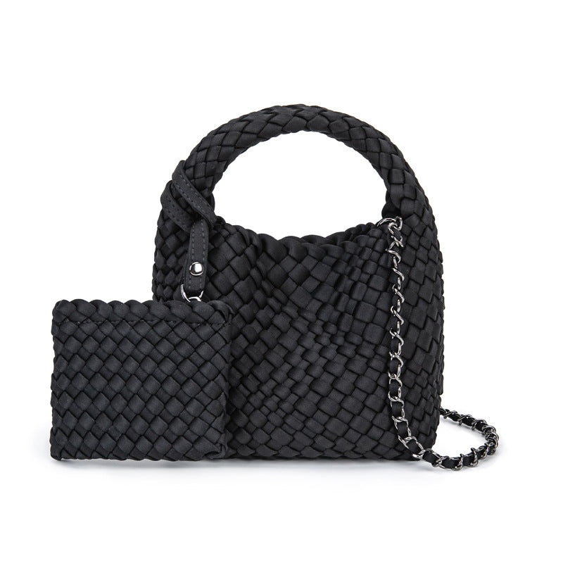 Elegant Glamorous Basket Woven Neoprene Mini Handbags