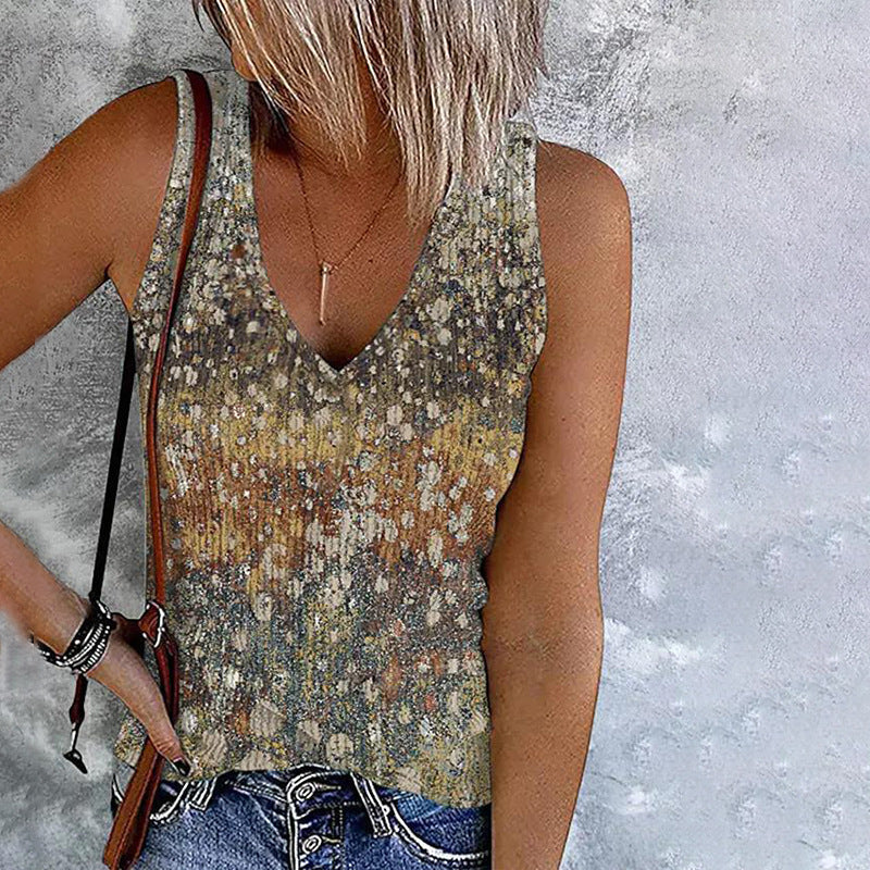 Women's Summer Casual Slimming Sleeveless Printed Vests