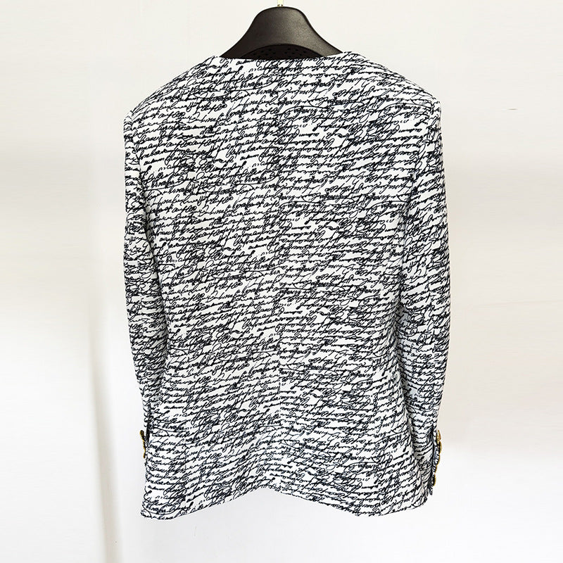 Fashion English Letter Print One Button Small Suit