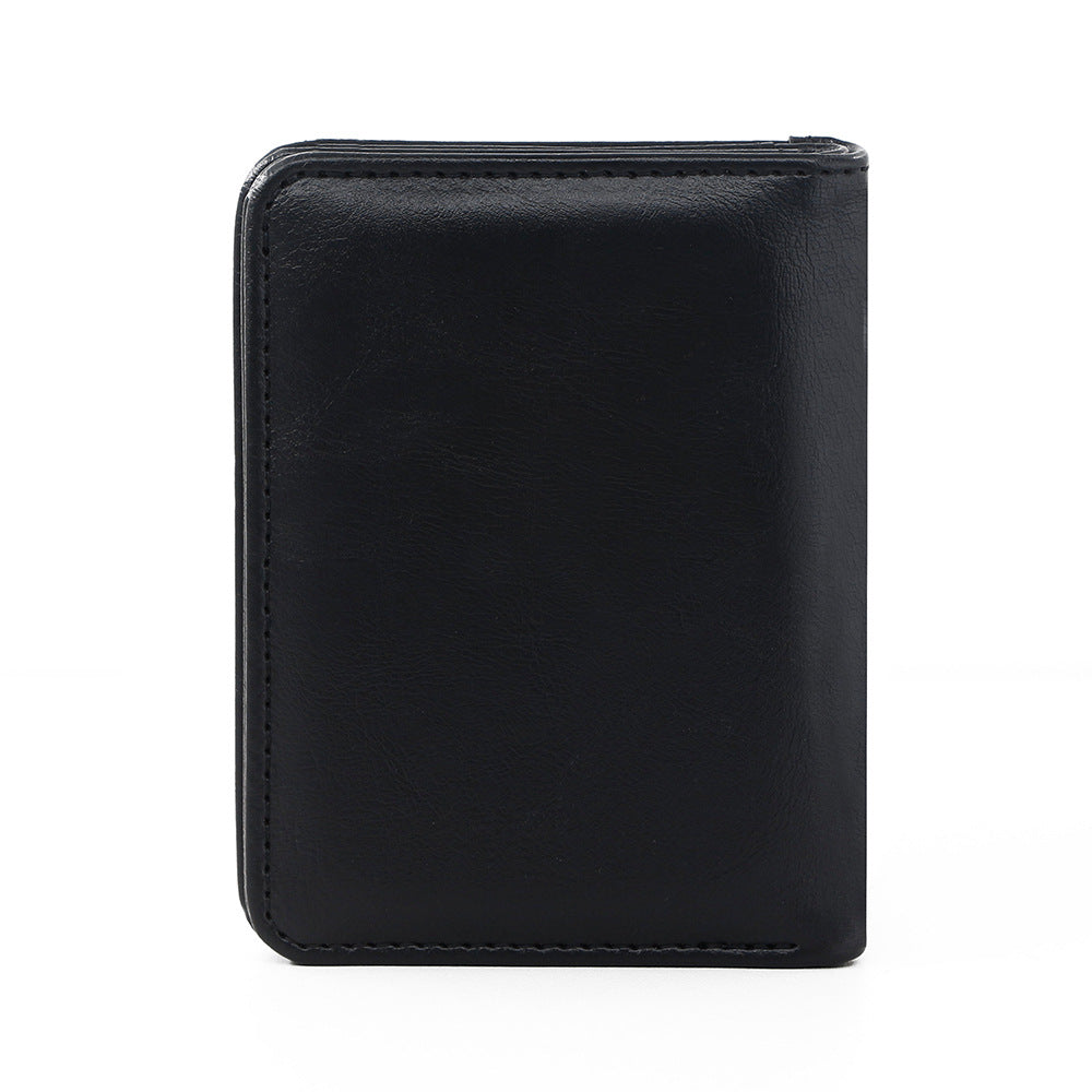 Men's Short Retro Two-fold Multiple Slots Oil Card Holder