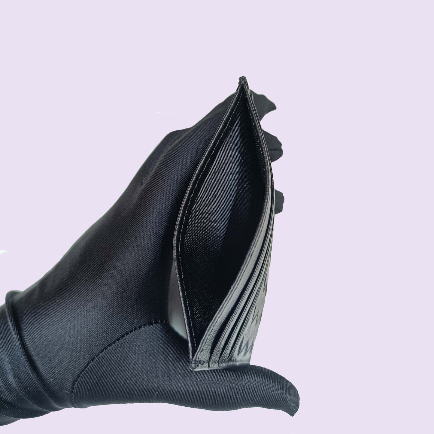 Women's & Men's & Name Sheepskin Woven Lightweight Clamp Card Holder