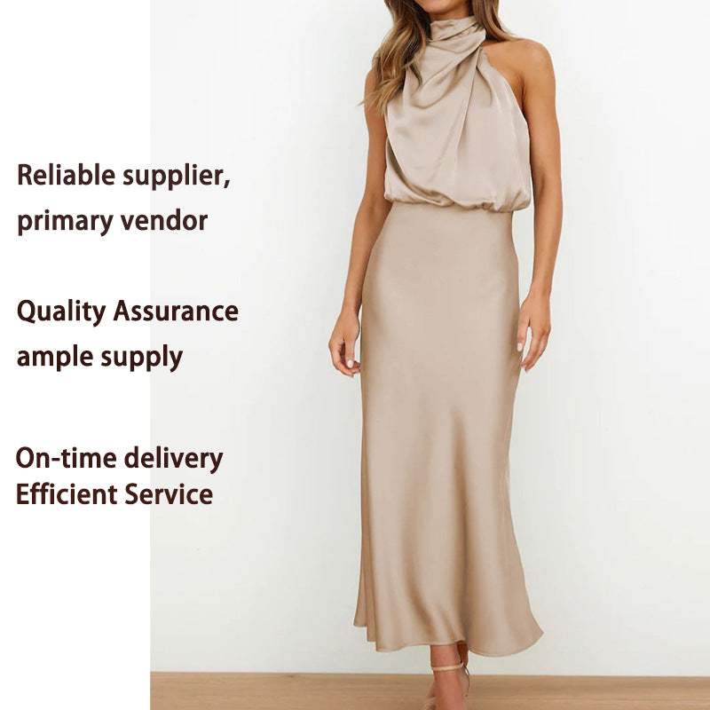Women's Satin Elegant French High-grade Light Dress