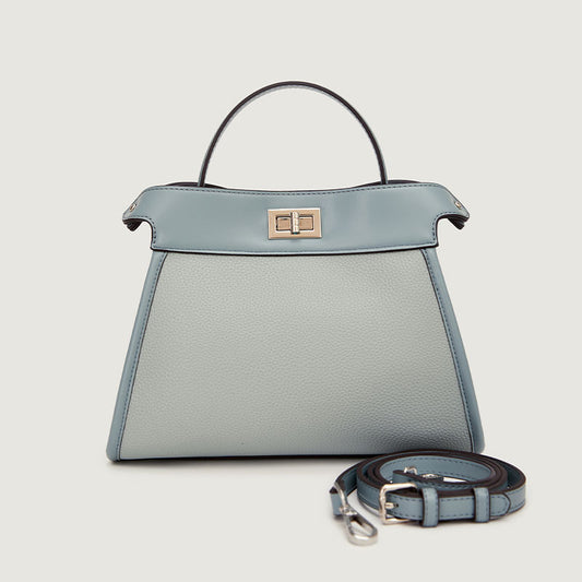 Women's Lychee Pattern Commuter Contrast Color Handbags