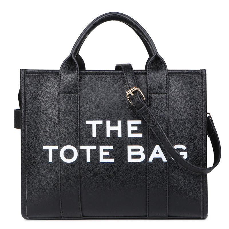 Women's Trendy Solid Color Letter Large Capacity Shoulder Bags