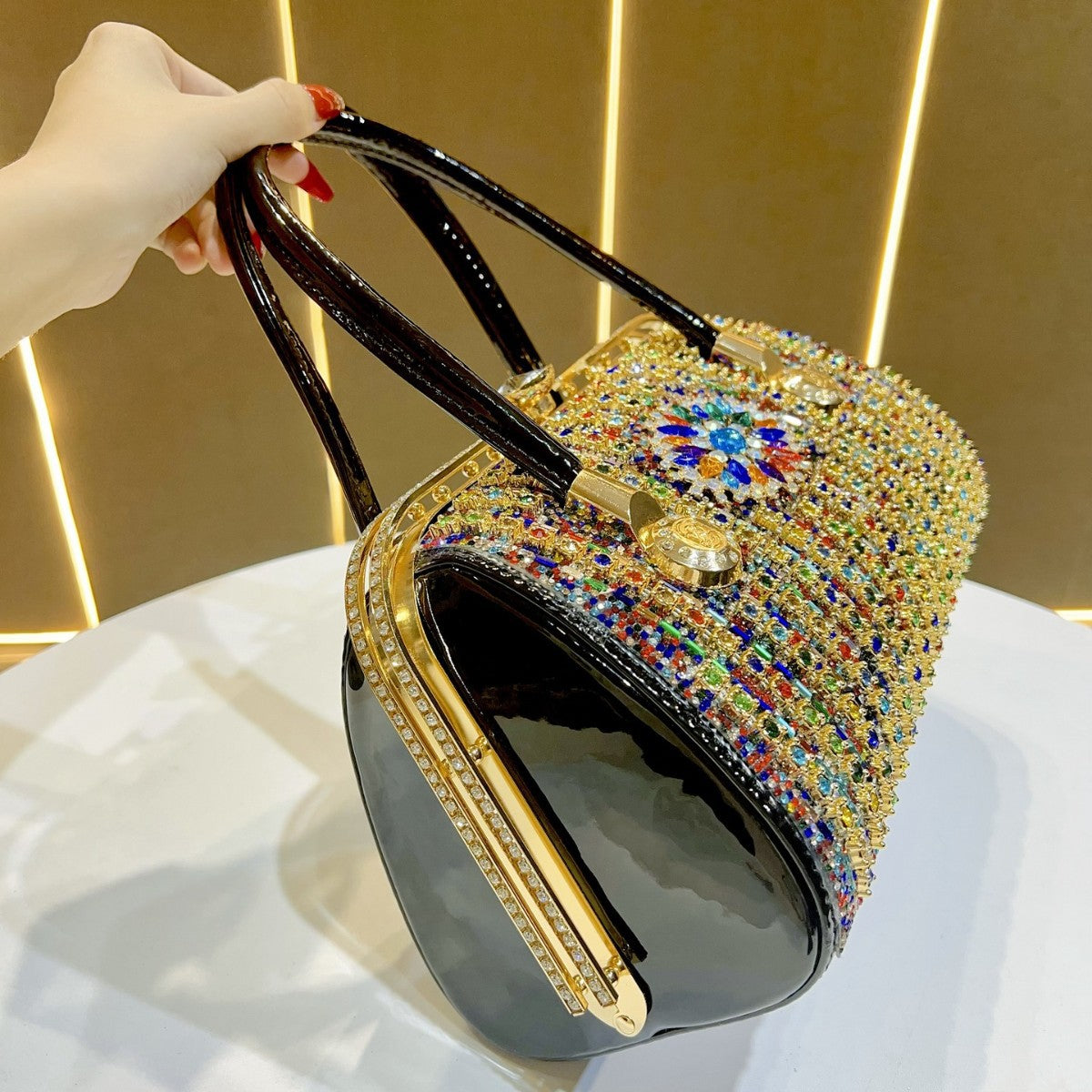 Shiny Dinner High-grade Rhinestone Elegant Cheongsam Bags
