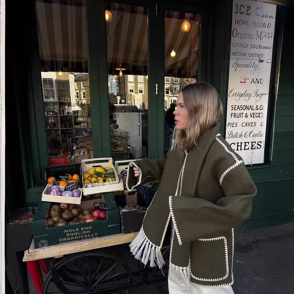 Women's Casual Fashion Woolen Thickened Loose-fitting Coats