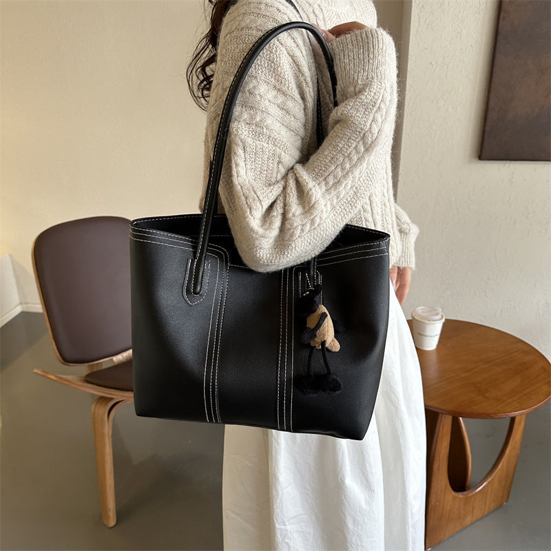 Women's Large Capacity Fashion Commuter Textured Versatile Bucket Bags