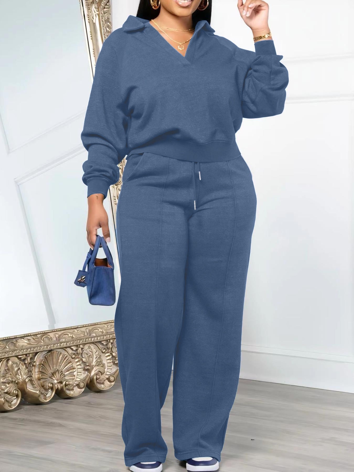 Women's Personality Fashion Casual Loose Solid Color Out Suits