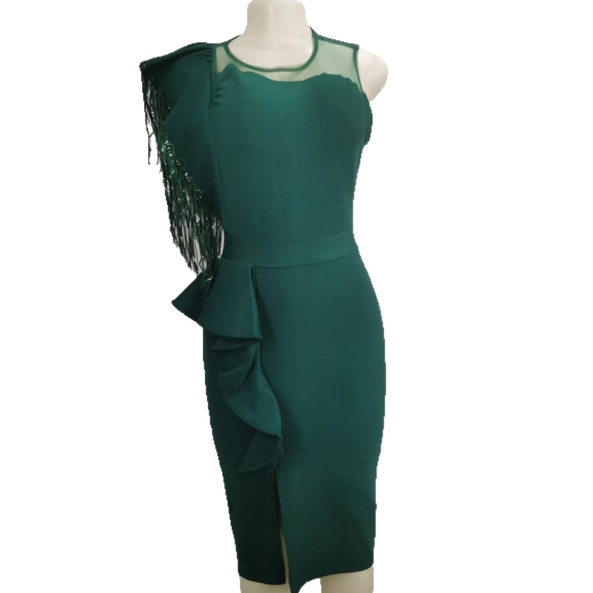 Elegant Dare Mesh Patchwork Ruffled Slimming Dresses