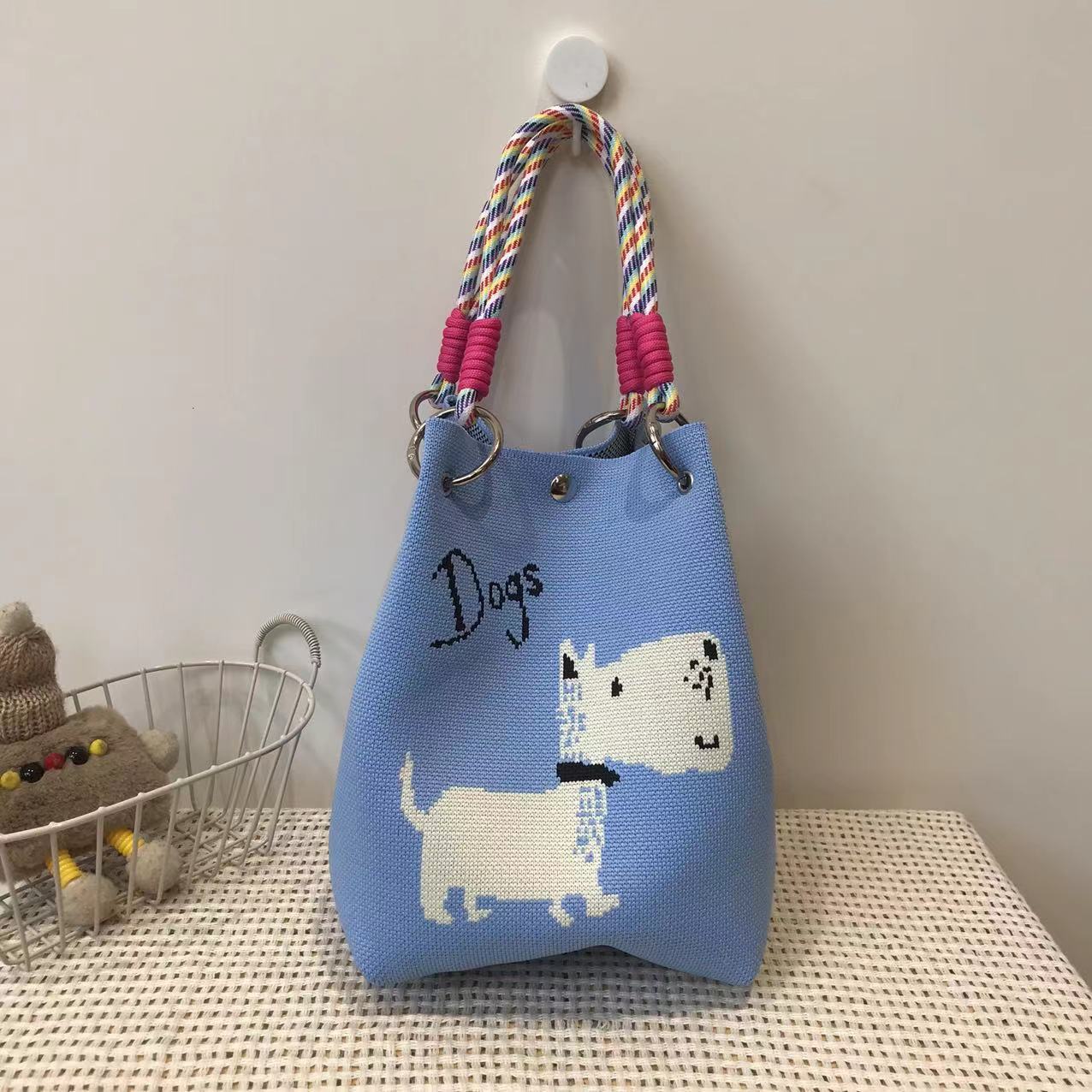 Retro Crazy Bird Knit Leisure Knitted Handbags