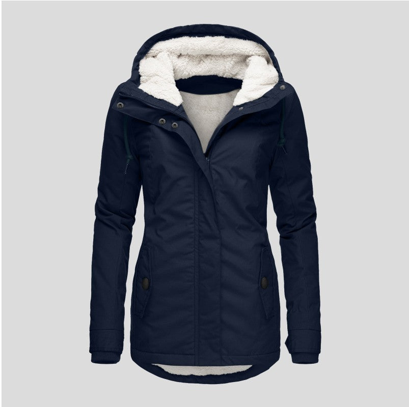 Women's Veet Padded Lamb Wool Parka For Coats