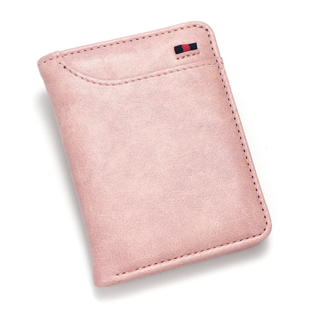 Men's Short Retro Two-fold Multiple Slots Oil Card Holder