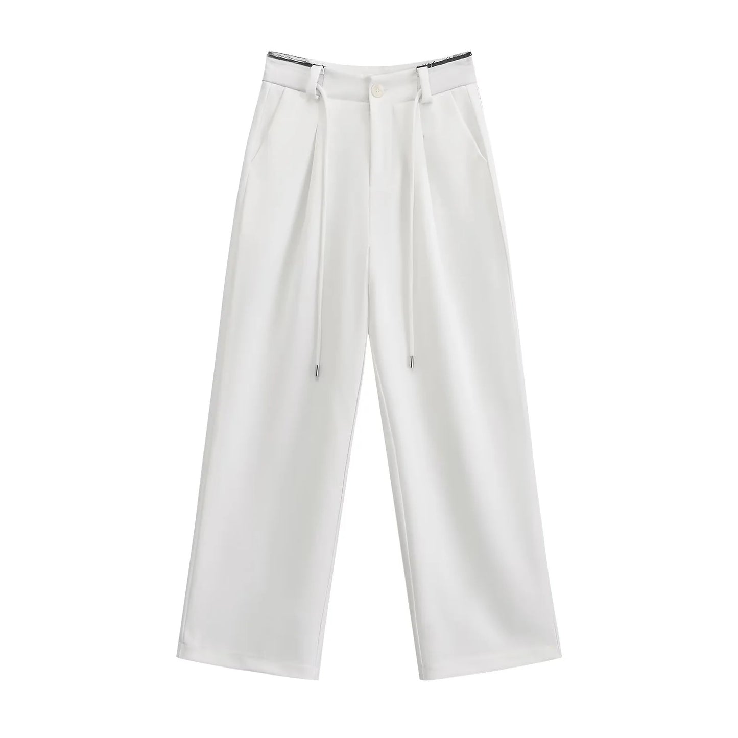 Women's High Waist Mopping Rough Edges Long Pants