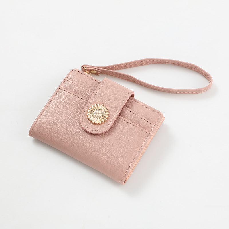 Women's Short Solid Color High-grade Zipper Ladies Wallets