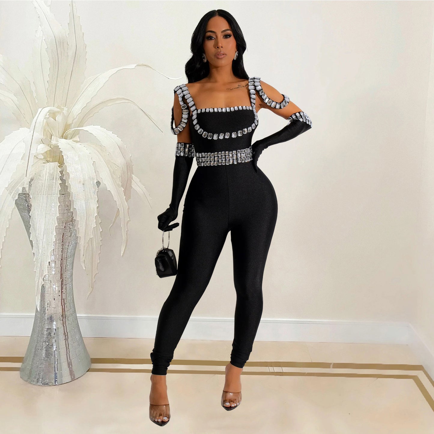 Women's Fashion Wear Sling Rhinestone Long Suits