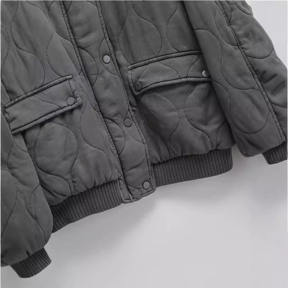 Women's Casual Loose Flip Pocket Flight Jackets