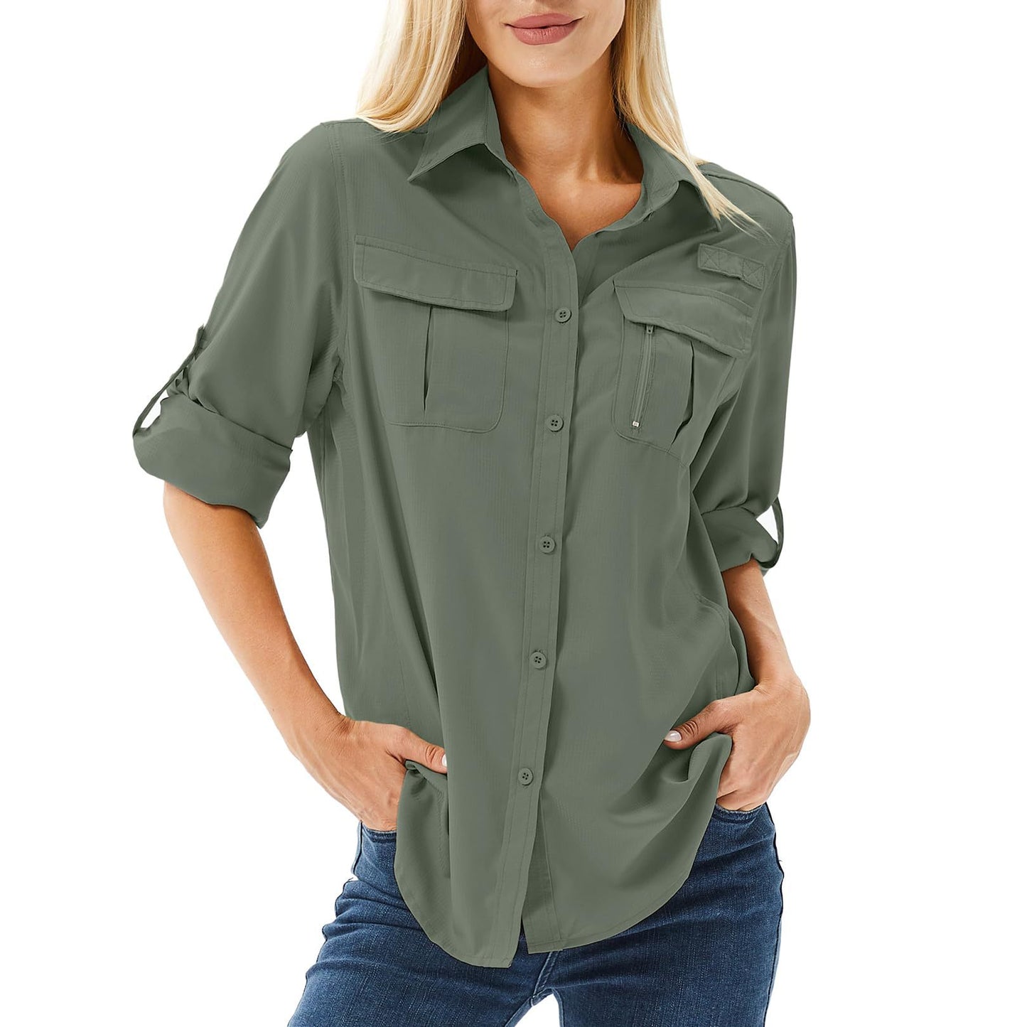 Women's Half Sleeve Outdoor Hiking Fishing Sun Protection Blouses