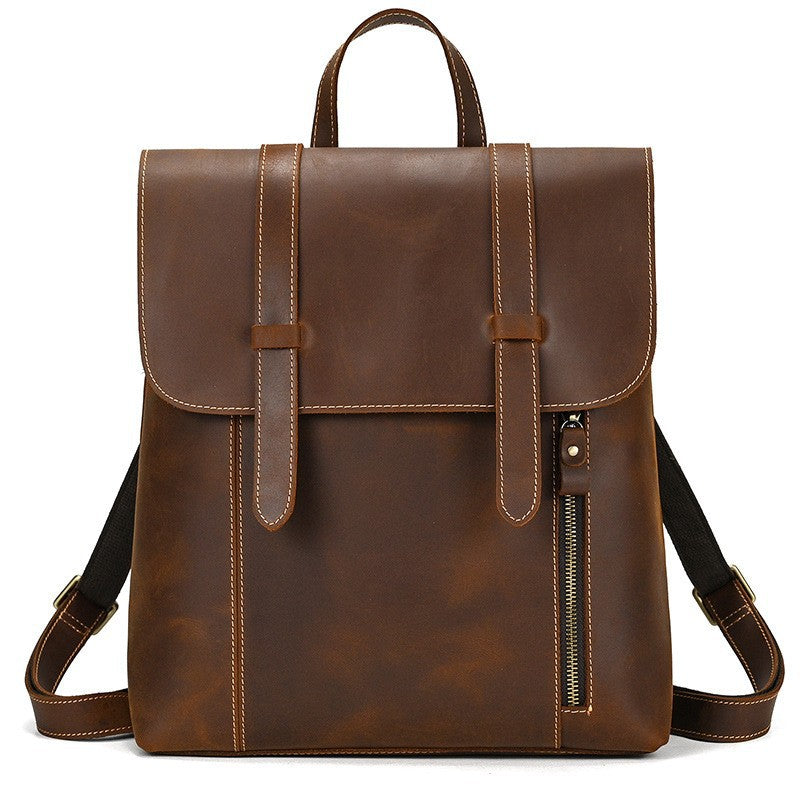 Women's & Men's & Crazy Horse Leather Retro Backpacks