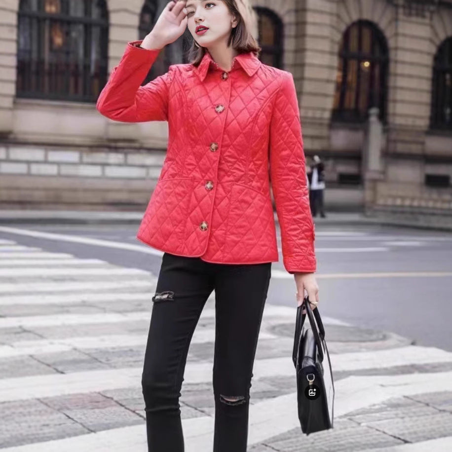 Women's Lapel Single Breasted Thermal Spinning Clothes Coats
