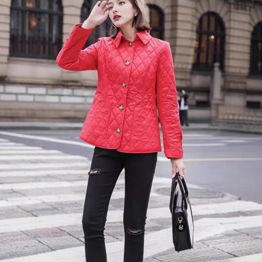 Women's Lapel Single Breasted Thermal Spinning Clothes Coats