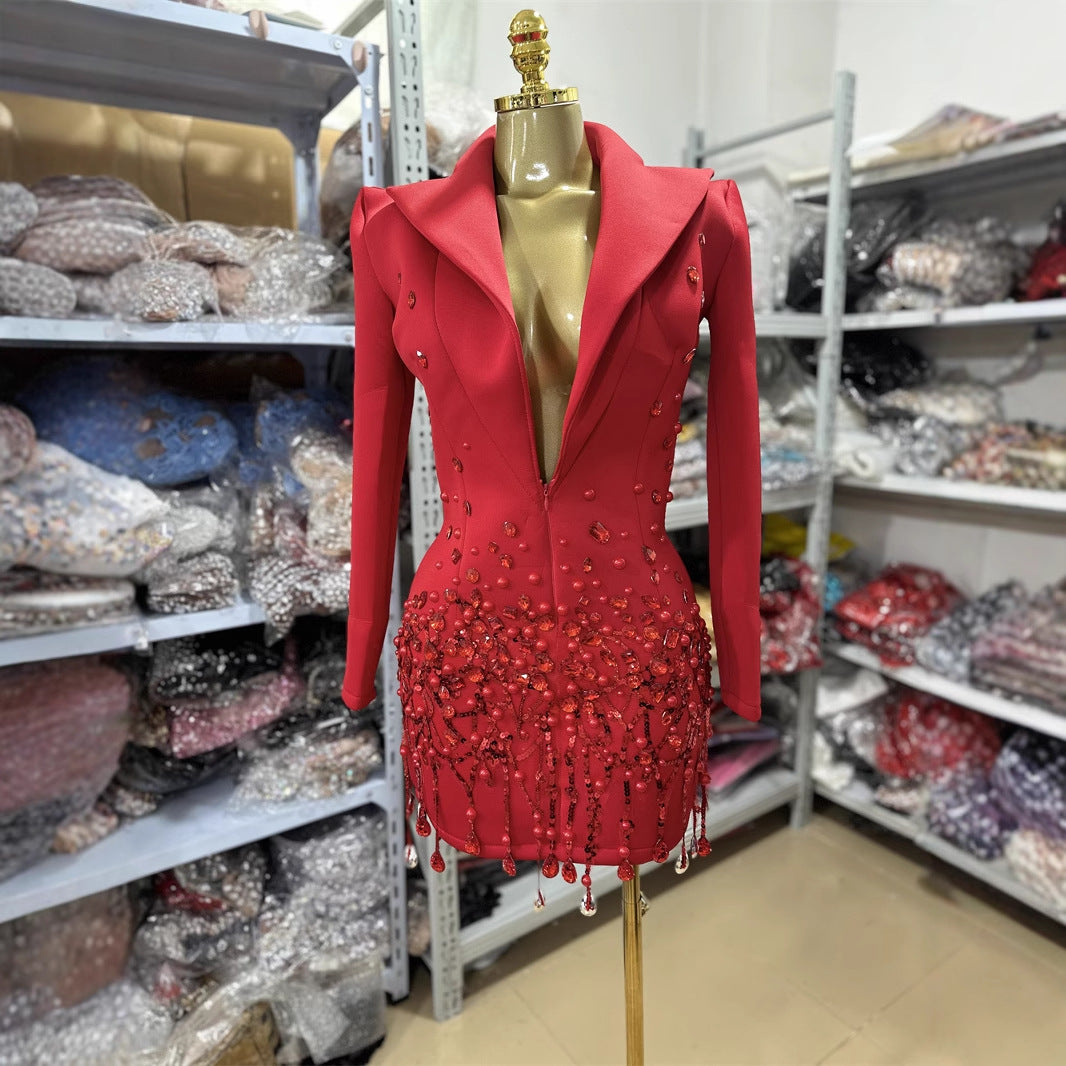Women's Sexy Summer Wind Lapel Design Business Dresses
