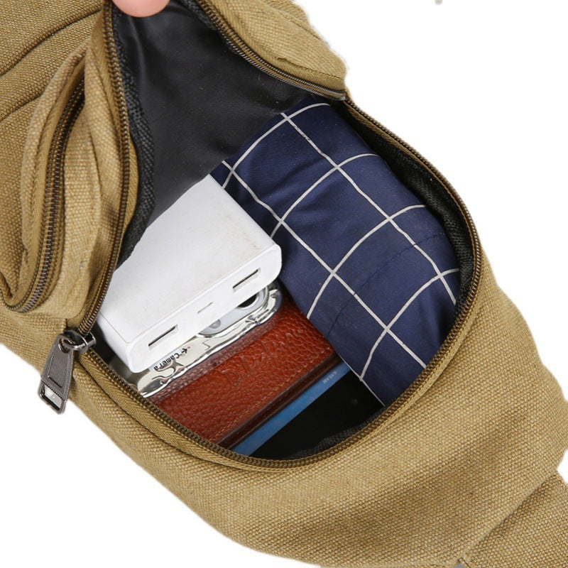 Men's Durable Canvas Fashion Large Capacity Men's Chest Bags