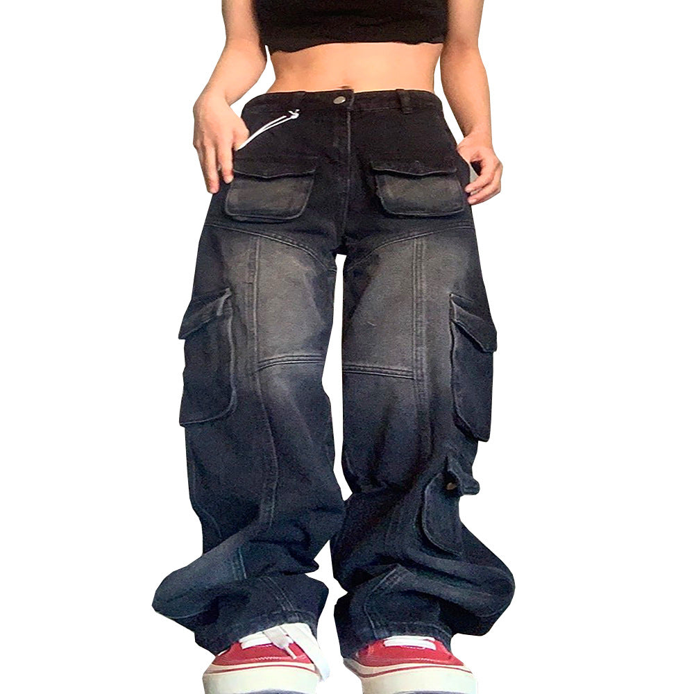 Women's African Style Street Fashion Denim Trousers Jeans