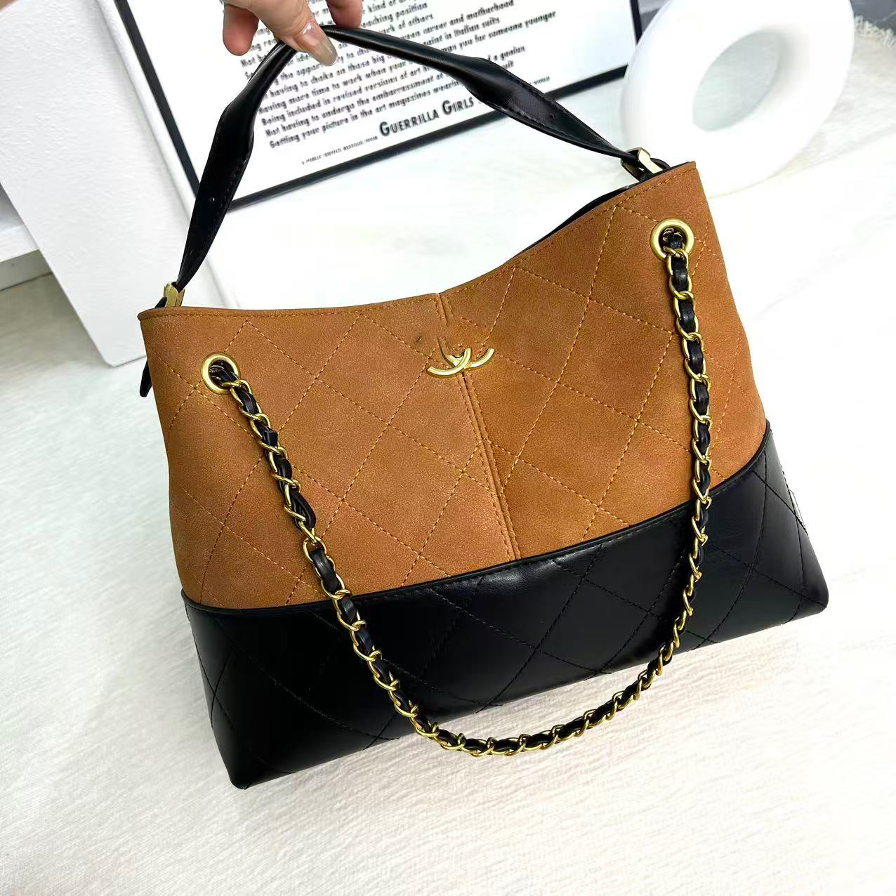 Frosted Deerskin Shopping Large Capacity Trendy Handbags