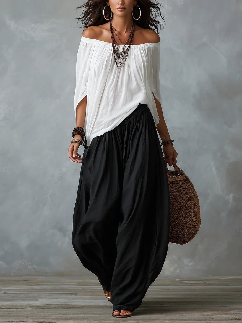 Durable Women's Autumn Long Loose Bloomers Fashion Casual Suit