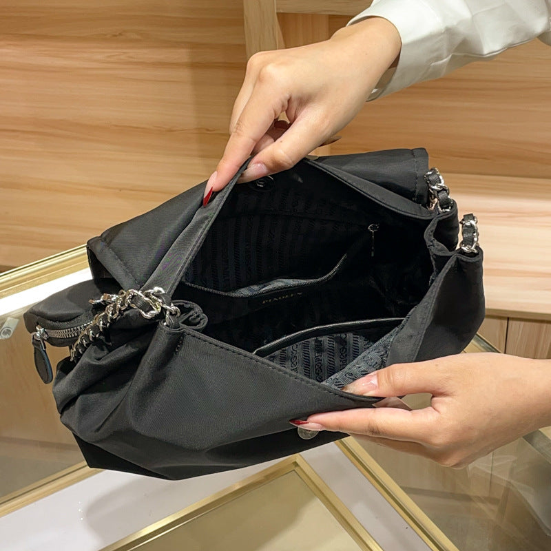 Women's High Quality Unisex Genuine Leather Nylon Crossbody Bags