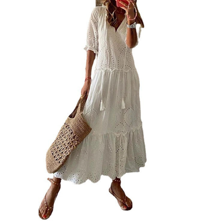 Women's Leisure Sweet Printed Tassel Sleeve Midi Shorts