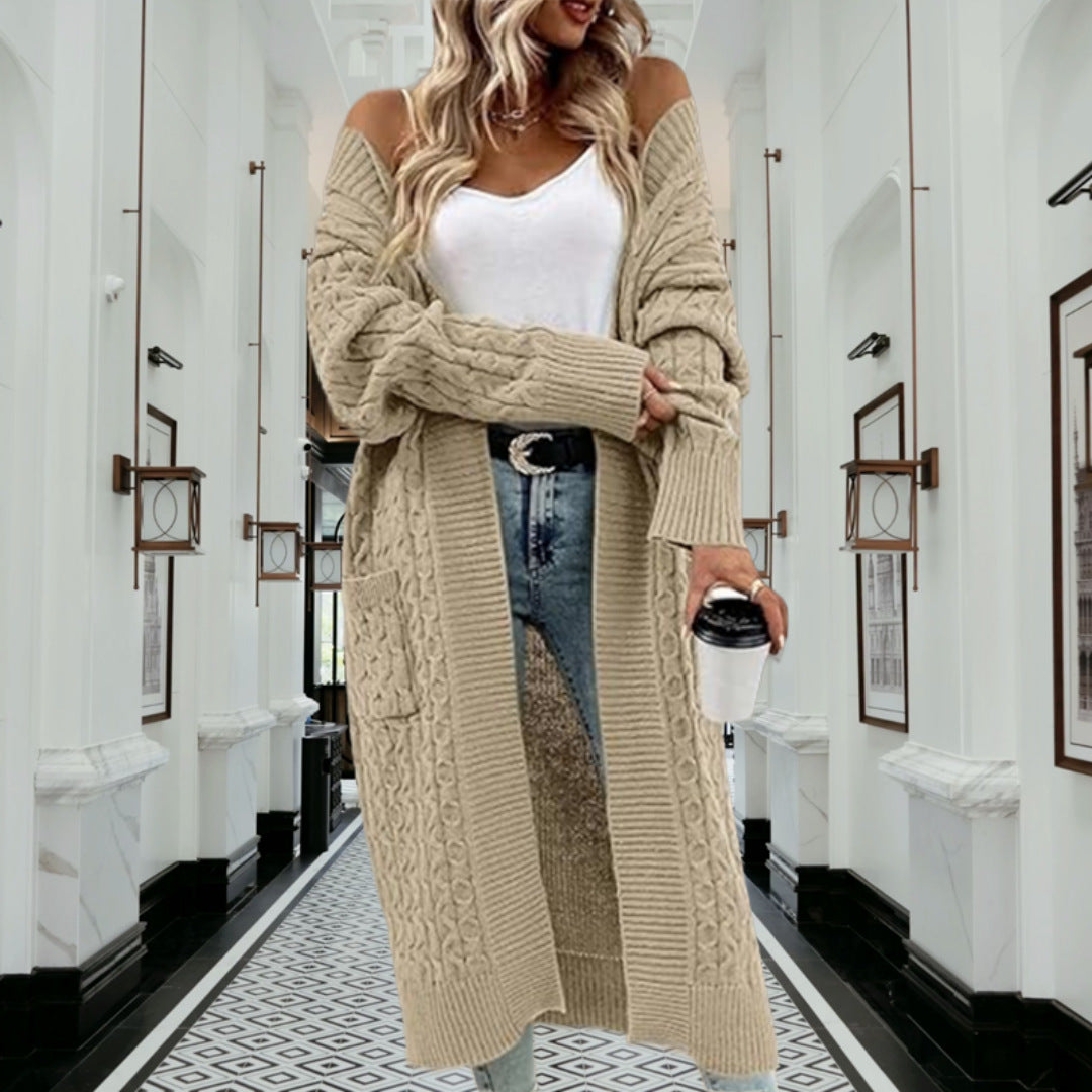 Women's Knitted Long-sleeved Twist Loose-fitting Oversized Cardigans