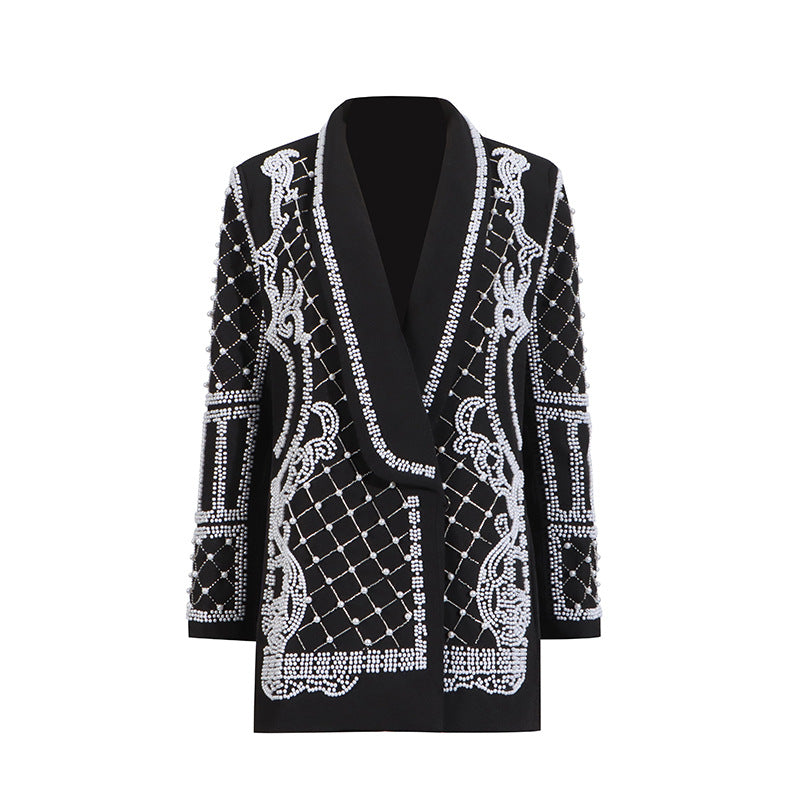 Women's Affordable Luxury Autumn Beaded High-grade Figure Blazers