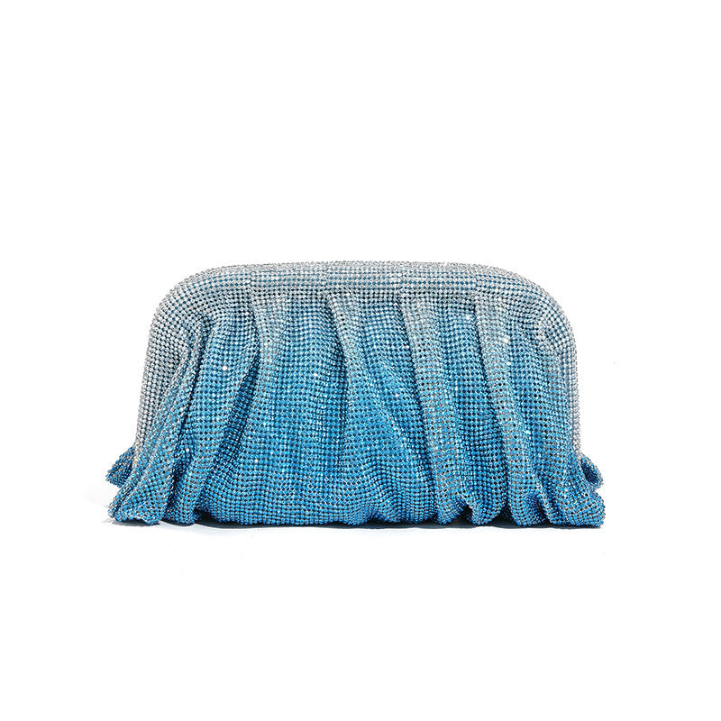 Women's Clouds Clip Pleated Clutch Diamond High-grade Evening Bags
