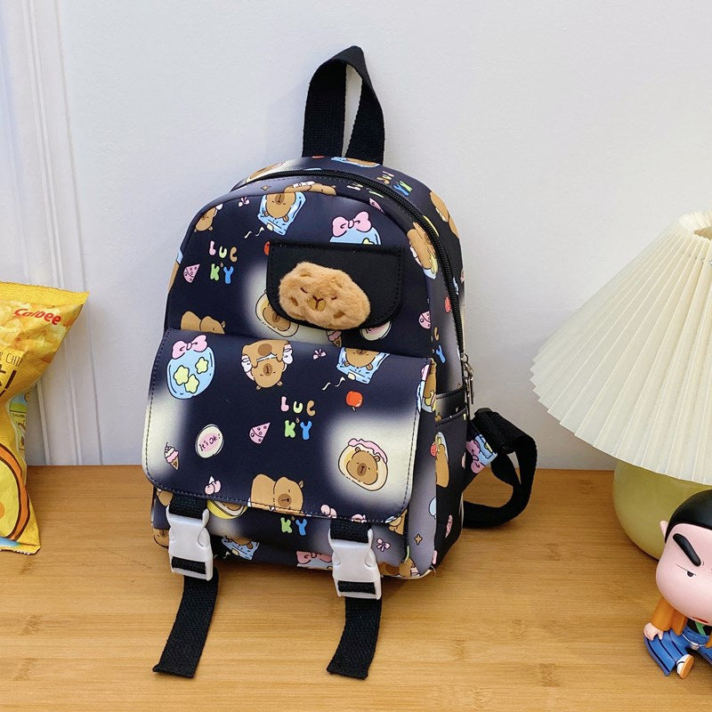 Children's Cute Cartoon Large Capacity Exquisite Capybara Kindergarten School Bags